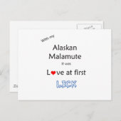 Alaskan Malamute Lick Design Briefkaart (Voorkant / Achterkant)