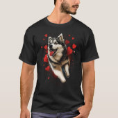 Alaskan Malamute Love Heart on Alaskan Malamute T-shirt (Voorkant)