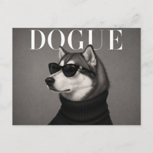 Alaskan Malamute Luxe Mode Editorial Briefkaart