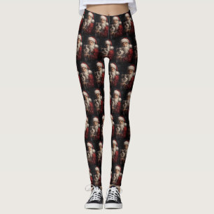 Alaskan Malamute met Kerstman Kerstmis Leggings
