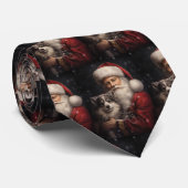 Alaskan Malamute met Kerstman Kerstmis Stropdas (Opgerold)