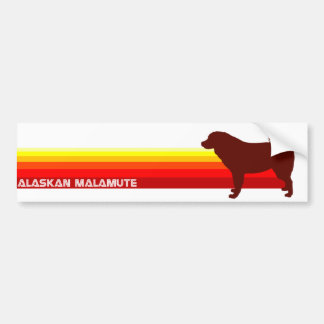Alaskan Malamute met Stripes Bumpersticker