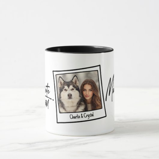 Alaskan Malamute Mom Custom Photo & Name Fun Chic Mok (Midden)