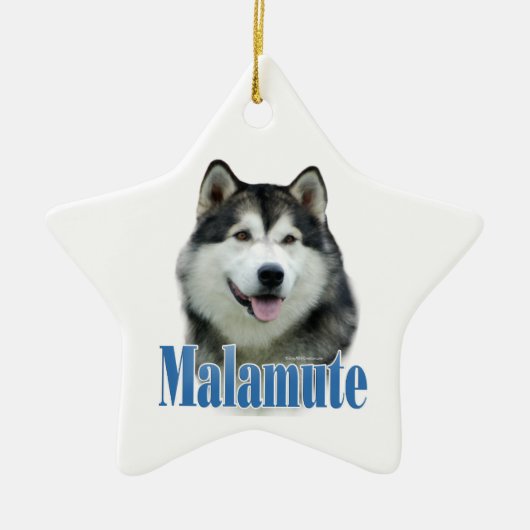Alaskan Malamute Naam Sleutelhanger Keramisch Ornament (Voorkant)