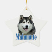 Alaskan Malamute Naam Sleutelhanger Keramisch Ornament (Achterkant)