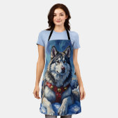 Alaskan Malamute North Pole Winter Christmas Schort (Gedragen)