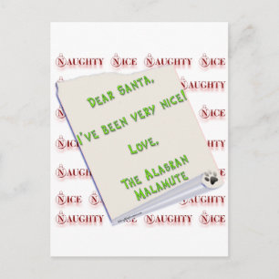 Alaskan Malamute Ondeugend of Nice Feestdagenkaart