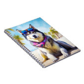 Alaskan Malamute op Beach, zomercadeau Notitieboek (Rechterzijde)