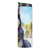 Alaskan Malamute op Beach, zomercadeau Thermosbeker (Geroteerd rechts)