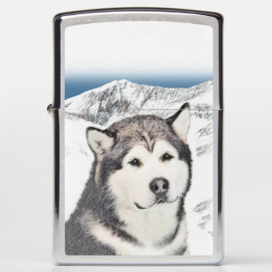 Alaskan Malamute Painting - Cute Original Dog Art