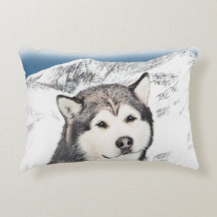 Alaskan Malamute Painting - Cute Original Dog Art Accent Kussen