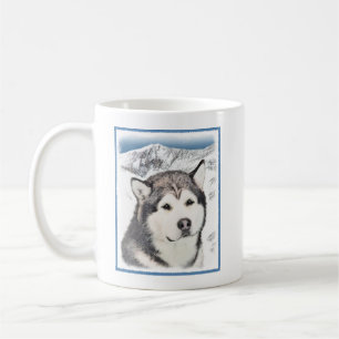 Alaskan Malamute Painting - Cute Original Dog Art Koffiemok