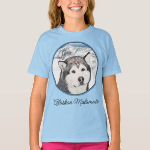 Alaskan Malamute Painting - Cute Original Dog Art T-shirt