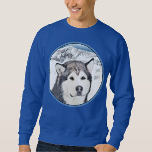 Alaskan Malamute Painting - Cute Original Dog Art Trui