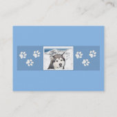 Alaskan Malamute Painting - Cute Original Dog Art Visitekaartje (Achterkant)