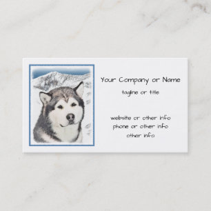 Alaskan Malamute Painting - Cute Original Dog Art Visitekaartje