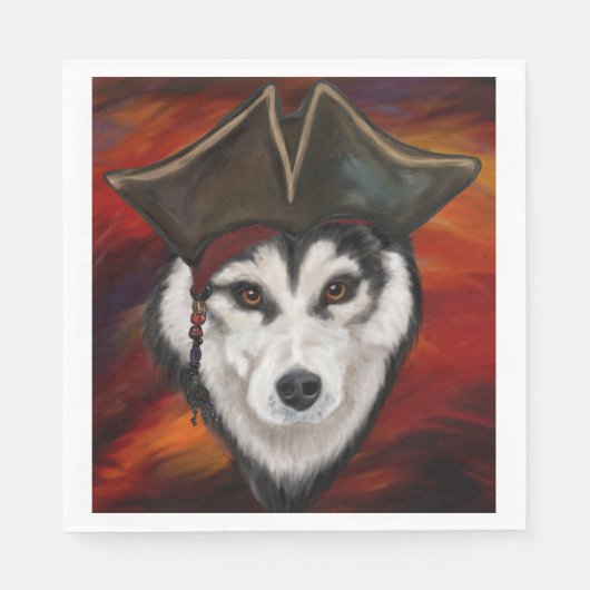 Alaskan Malamute Piraat Servet (Voorkant)