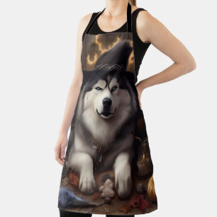 Alaskan Malamute Pompoenen Halloween Griezelen Schort