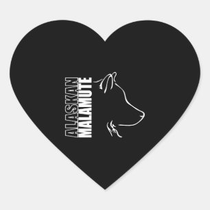 Alaskan Malamute Profiel hond moeder Hart Sticker