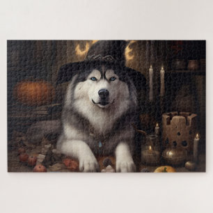 Alaskan Malamute Pumpkins Halloween Scary Legpuzzel