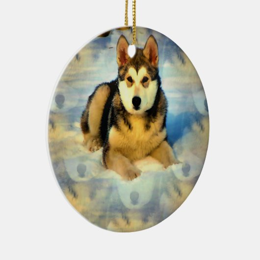 Alaskan Malamute Puppies Ornament (Rechts)