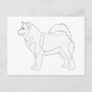 Alaskan Malamute Ready to Color and Customize Briefkaart