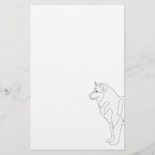 Alaskan Malamute Ready to Color and Customize Briefpapier (Voorkant)