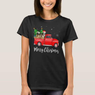 Alaskan Malamute Red Truck Kerstboom Xmas Dog T-shirt