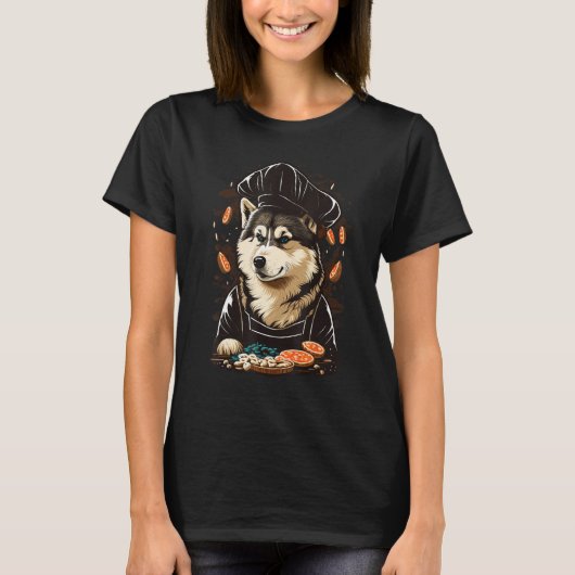 Alaskan Malamute Restaurant cook on Alaskan Malamu T-shirt (Voorkant)