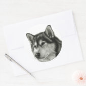 Alaskan Malamute Ronde Sticker (Envelop)