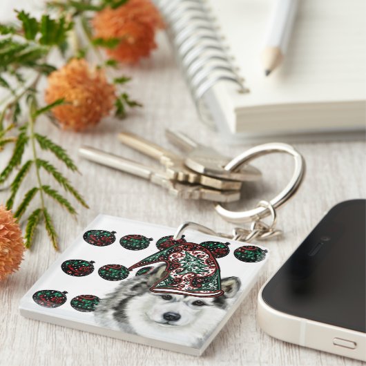 Alaskan Malamute Sleutelhanger (Voorkant Rechts)