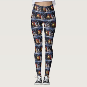 Alaskan Malamute Sneeuw slee rit Kerstmis Leggings