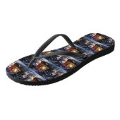 Alaskan Malamute Snowy Sleigh Ride Kerstmis Teenslippers (Schuin)