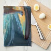 Alaskan Malamute Strand Surfen Schilderij Theedoek (Quarter Fold)