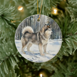 Alaskan Malamute Trinket Box Keramisch Ornament