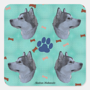 Alaskan Malamute Vierkante Sticker
