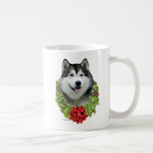 Alaskan Malamute Wreath Koffiemok