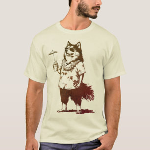 Alaskan Malamute Zomervakantie Hawaï T-shirt