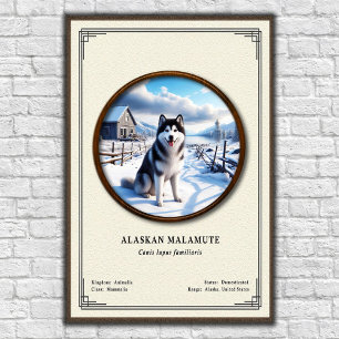 Alaskan Malamute Zoölogische Serie Poster