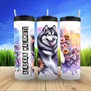 Alaskan Malamute's bloeiende geluk Thermosbeker