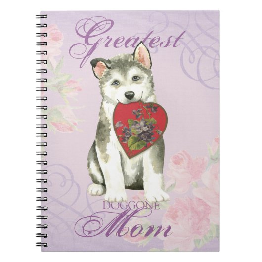 Alaskan Malemute Heart Mam Notitieboek (Voorkant)
