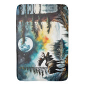 Alaskan Moose staande op Mountain Ridge Badmat (Voorkant Verticaal)