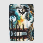 Alaskan Moose staande op Mountain Ridge Golfhanddoek (Voorkant)