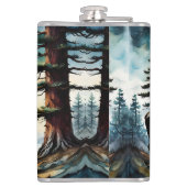 Alaskan Moose staande op Mountain Ridge Heupfles (Achterkant)