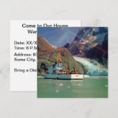 Alaskan Mountain-Uitzicht met Boat Kaart (Voorkant / Achterkant)