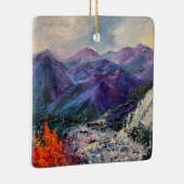 Alaskan Mountain Waterfall Ceramic Ornament (Rechts)