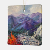 Alaskan Mountain Waterfall Ceramic Ornament (Links)