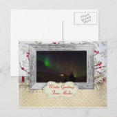 Alaskan Noorderlicht Wintergroeten Briefkaart (Voorkant / Achterkant)