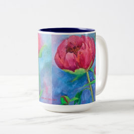 Alaskan Peonies 15oz koffie-mok Tweekleurige Koffiemok