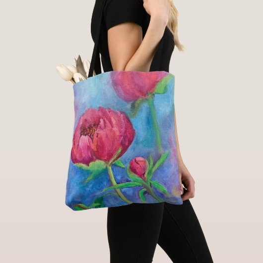Alaskan Peonies Canvas tas (Dichtbij)